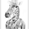 Poster Giraff med kläder