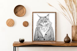 Alternative view of Poster Katt med kläder