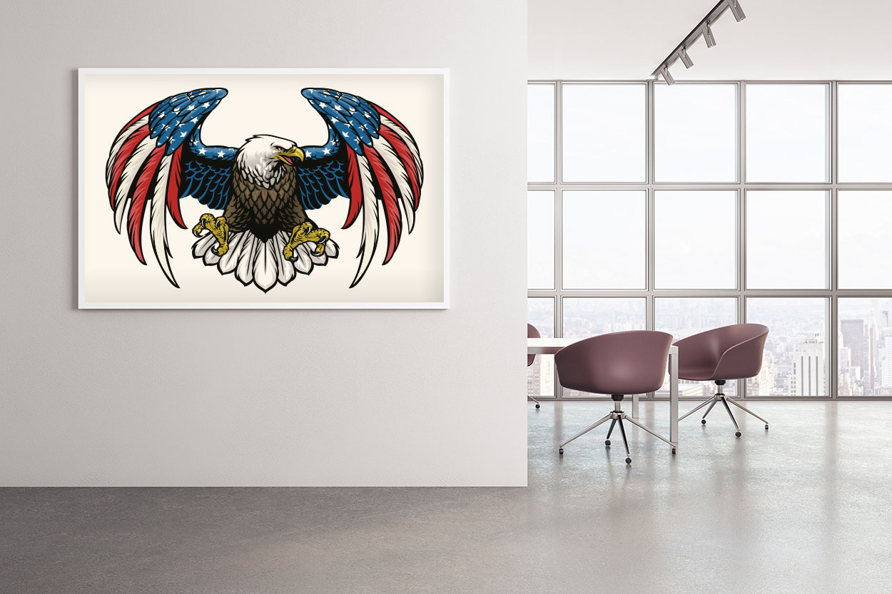 Örn med Amerikanska flaggans färger