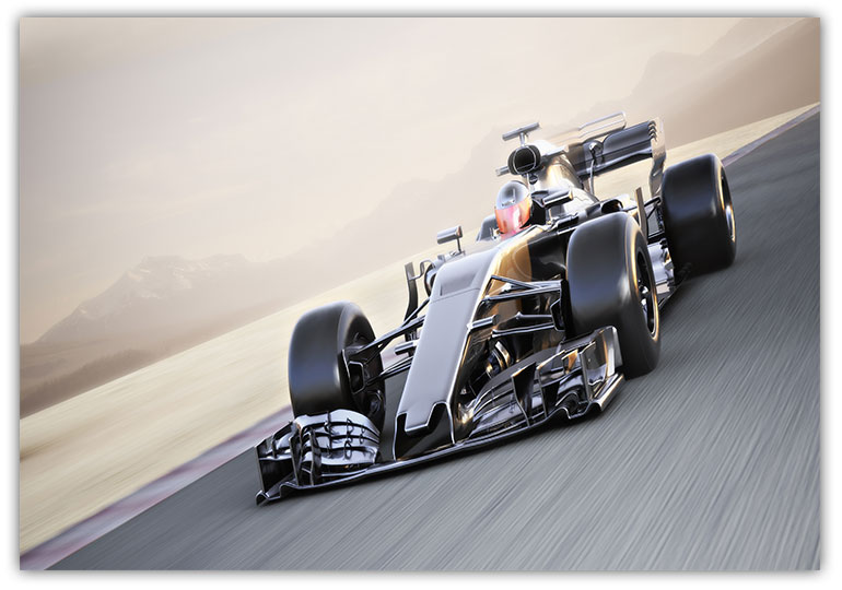 Formel 1 bil på banan