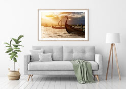 Viking båtar i solnedgång poster - Bild 4
