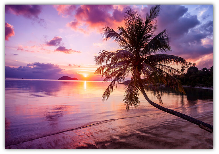 Solnedgång Tropical beach Poster