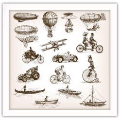 Alternative view of Vintage transportmedel poster
