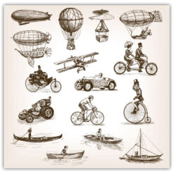 Vintage transportmedel poster