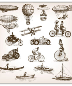 Vintage transportmedel poster