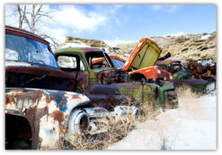 Old demolished American cars