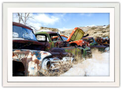 Alternative view of Old demolished American cars
