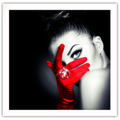 Alternative view of Fashion modell röd handske med ring