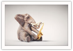 Elefant spelar saxofon Poster - Bild 4