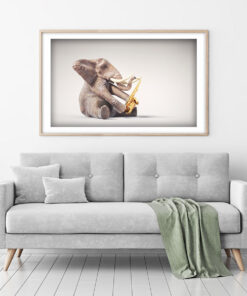 Alternative view of Elefant spelar saxofon Poster