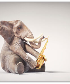 Elefant spelar saxofon Poster