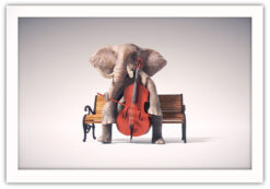Alternative view of Elefant spelar basfiol Poster
