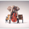Elefant spelar basfiol Poster