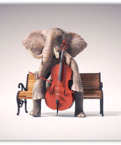 Elefant spelar basfiol Poster