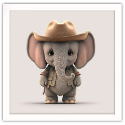 Alternative view of Elefant i Cowboy Hatt och väst