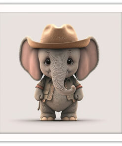 Alternative view of Elefant i Cowboy Hatt och väst