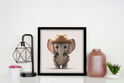 Elefant i Cowboy Hatt och väst - Bild 3