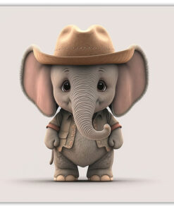 Elefant i Cowboy Hatt och väst