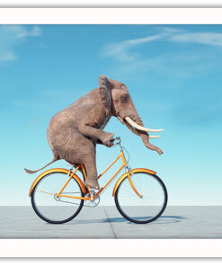 Alternative view of Elefant på cyckel poster