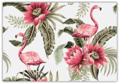 Tropical Vintage pink Flamingos & Hibiskus Poster - Bild 3