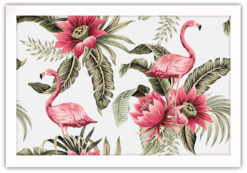Tropical Vintage pink Flamingos & Hibiskus Poster - Bild 4