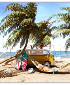VW Van på stranden Poster