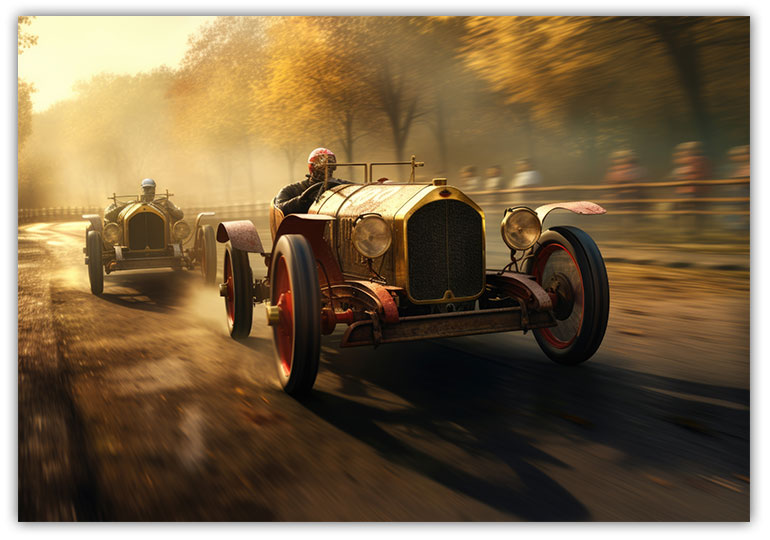 Vintage car racing Poster
