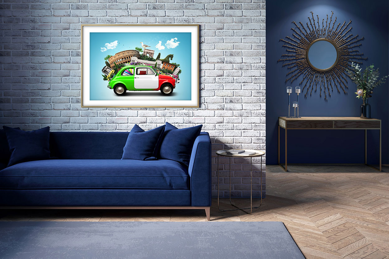 Italiano attraktion och Classic Italiano bil Poster - Bild 4