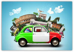 Italiano attraktion och Classic Italiano bil Poster