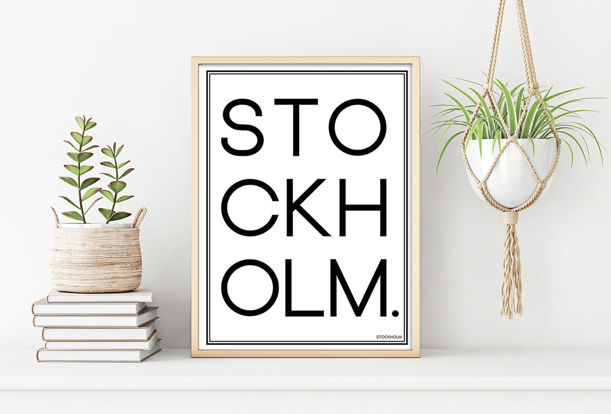 STOCKHOLM TEXT poster 50x70cm