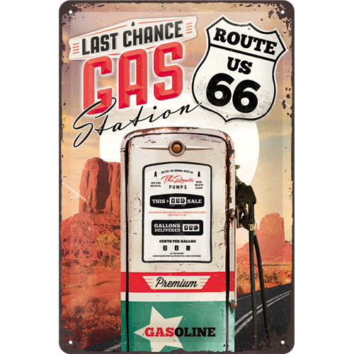 Plåtskylt - Last Chance Gas Station (20x30)