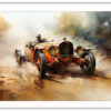 Vintage racing car poster