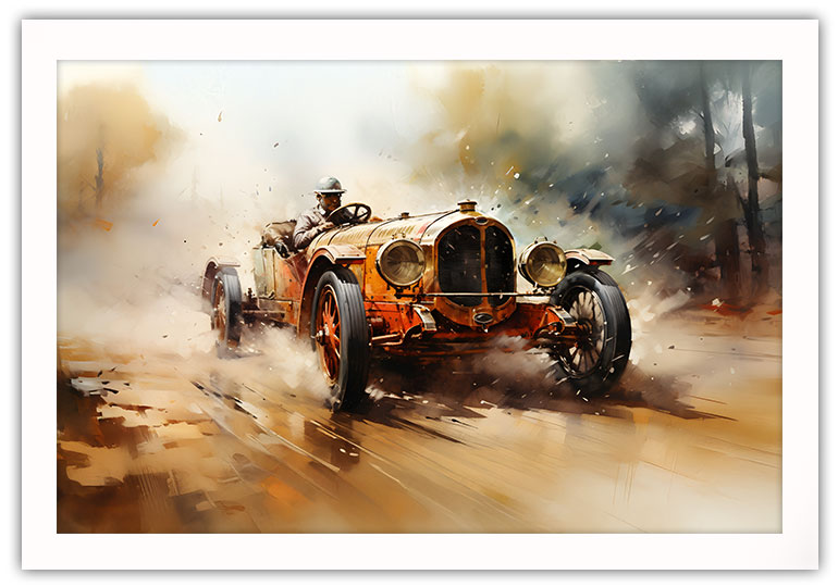 Vintage racing car poster