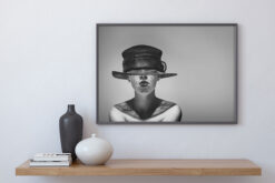 Lady with dark hat poster