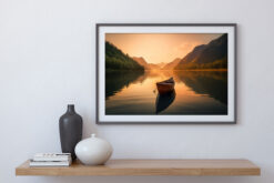 Tom båt med solnedgång i bakgrunden Poster - Bild 4