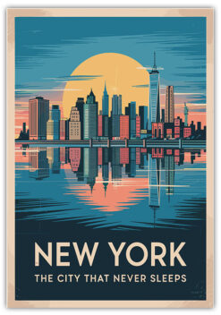 New York resedestination i retro stil poster