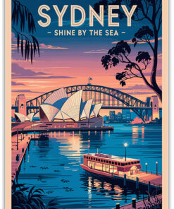 Sydney resedestination i retro stil poster
