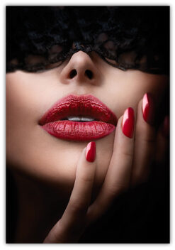 Sensuellt vacker kvinna med mask poster