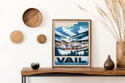 Alternative view of VAIL resedestination i retro stil poster