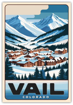 VAIL resedestination i retro stil poster
