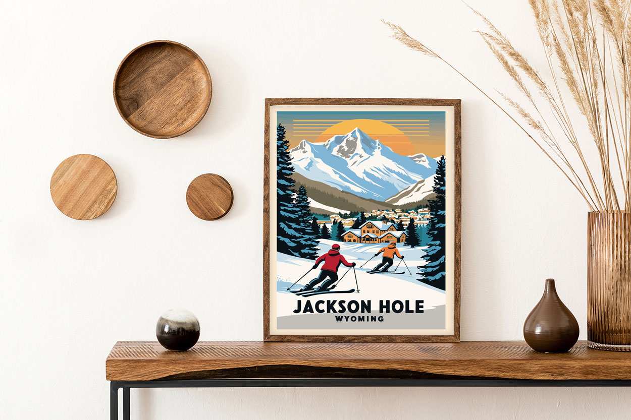 Jackson Hole resedestination i retro stil poster - Bild 2
