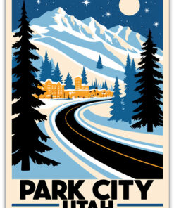 Park City resedestination i retro stil poster
