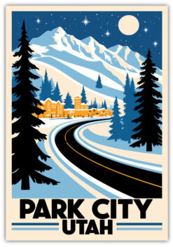 Park City resedestination i retro stil poster