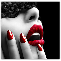 Sensuell vacker kvinna med mask poster