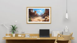 Vintage motiv på huvudgata i westernstad poster - Bild 3