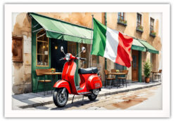 Classic röd scooter Poster - Bild 4