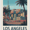 Los Angeles resedestination i retro stil poster