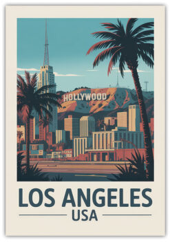 Los Angeles resedestination i retro stil poster