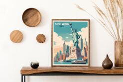 Alternative view of New York resedestination i retro stil poster