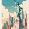 New York resedestination i retro stil poster